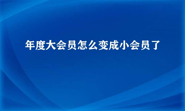 年度大会员怎么变成小会员了