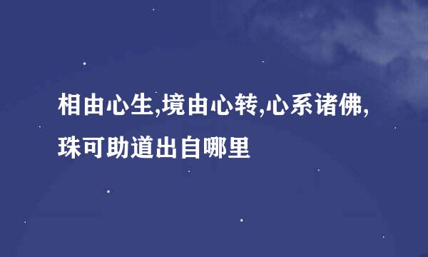 相由心生,境由心转,心系诸佛,珠可助道出自哪里