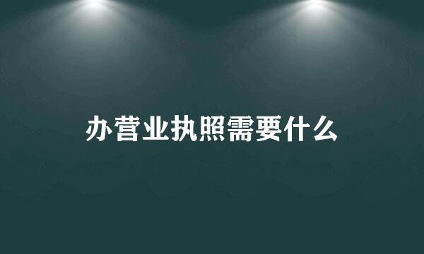 办营业执照需要什么