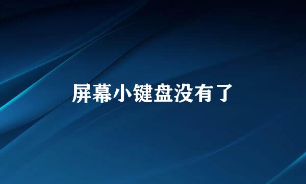 屏幕小键盘没有了