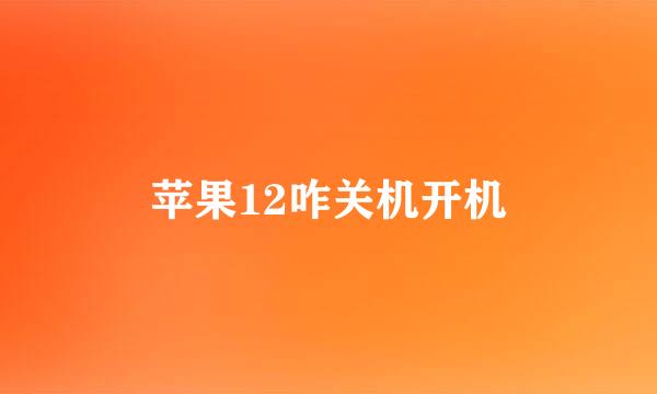 苹果12咋关机开机