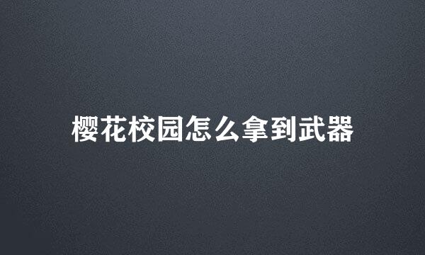 樱花校园怎么拿到武器