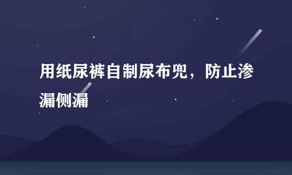 用纸尿裤自制尿布兜，防止渗漏侧漏