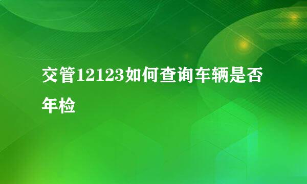 交管12123如何查询车辆是否年检