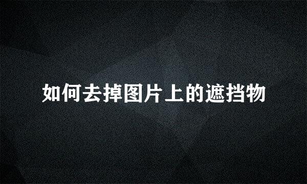 如何去掉图片上的遮挡物