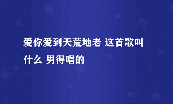 爱你爱到天荒地老 这首歌叫什么 男得唱的