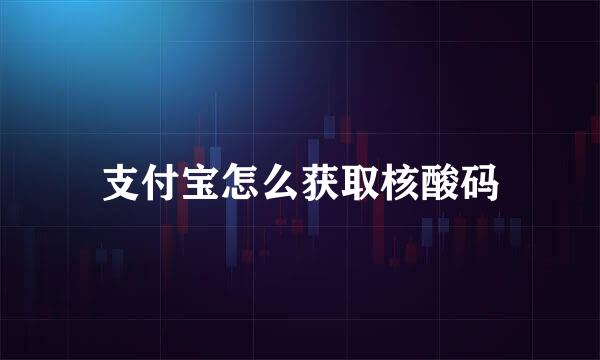 支付宝怎么获取核酸码