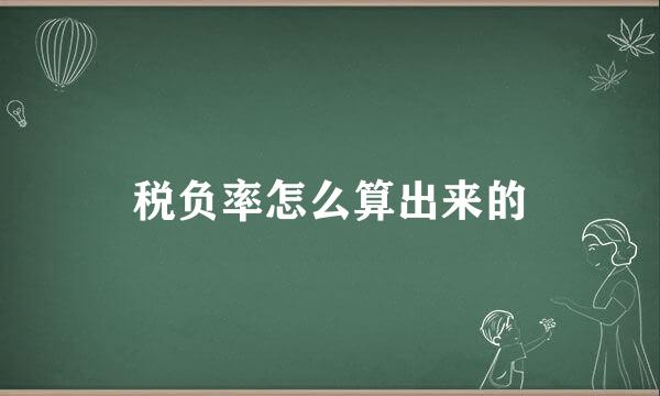 税负率怎么算出来的