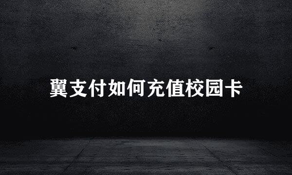 翼支付如何充值校园卡
