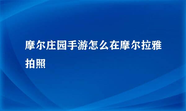 摩尔庄园手游怎么在摩尔拉雅拍照