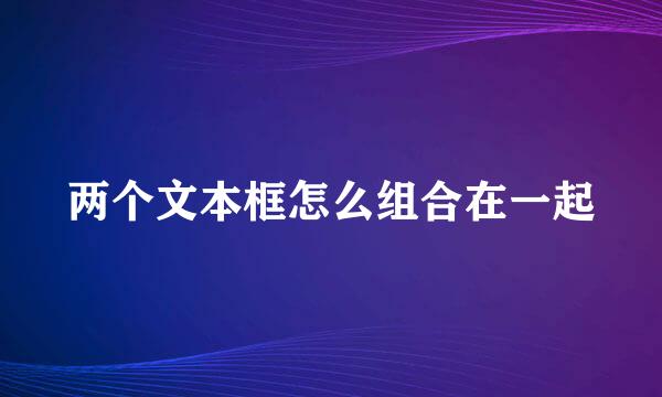 两个文本框怎么组合在一起