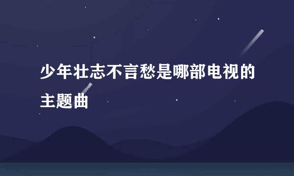 少年壮志不言愁是哪部电视的主题曲