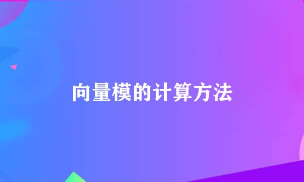 向量模的计算方法
