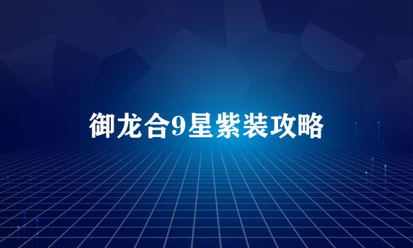 御龙合9星紫装攻略