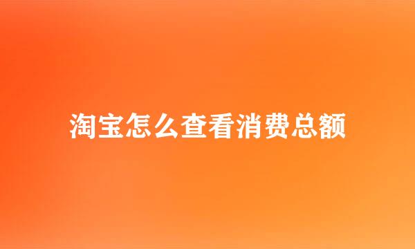 淘宝怎么查看消费总额