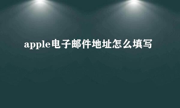 apple电子邮件地址怎么填写