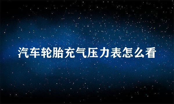 汽车轮胎充气压力表怎么看