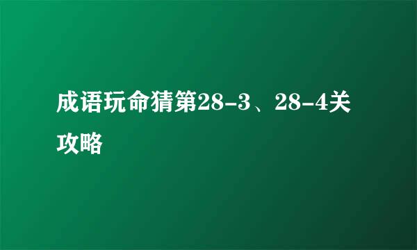 成语玩命猜第28-3、28-4关攻略