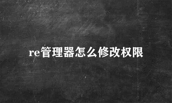 re管理器怎么修改权限