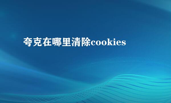 夸克在哪里清除cookies
