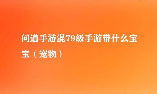 问道手游混79级手游带什么宝宝（宠物）