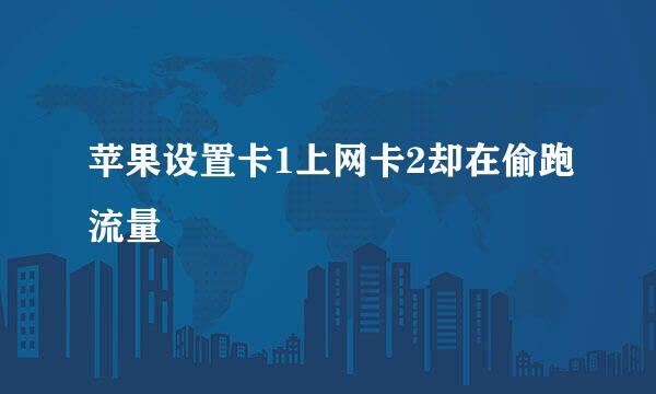 苹果设置卡1上网卡2却在偷跑流量