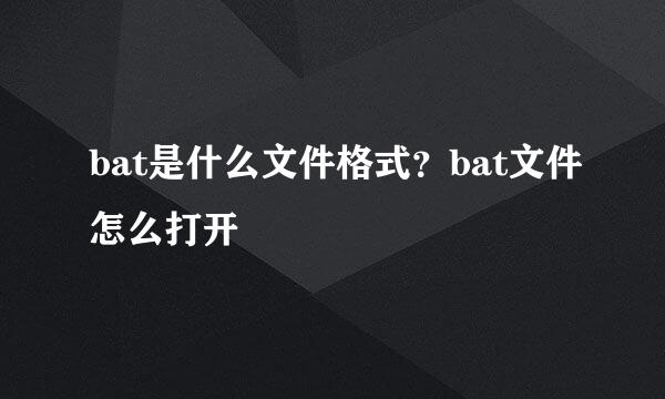 bat是什么文件格式？bat文件怎么打开