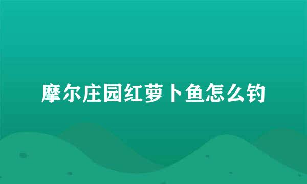 摩尔庄园红萝卜鱼怎么钓