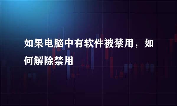 如果电脑中有软件被禁用，如何解除禁用
