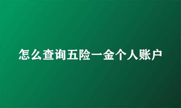 怎么查询五险一金个人账户