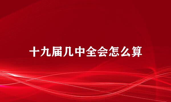 十九届几中全会怎么算