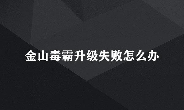 金山毒霸升级失败怎么办