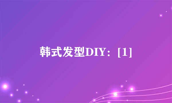 韩式发型DIY：[1]