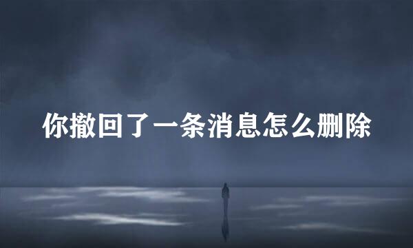 你撤回了一条消息怎么删除