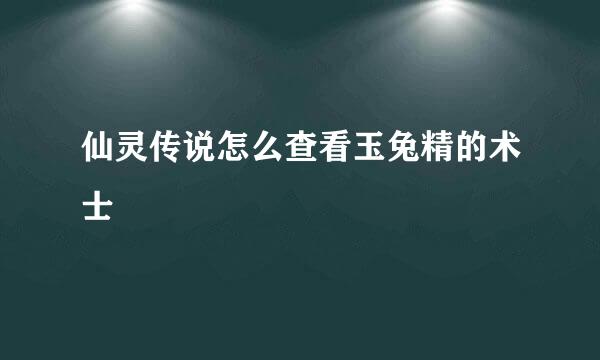 仙灵传说怎么查看玉兔精的术士