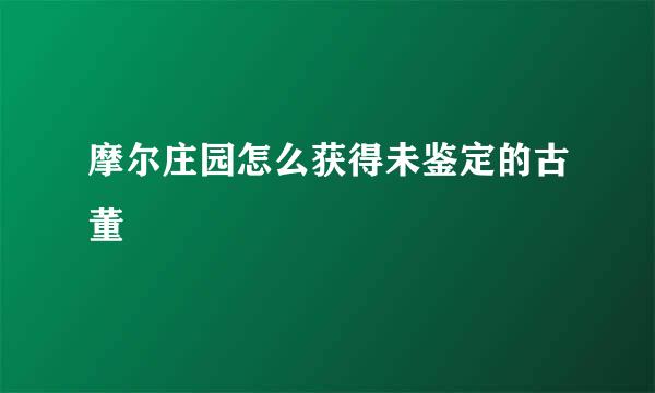 摩尔庄园怎么获得未鉴定的古董
