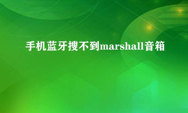 手机蓝牙搜不到marshall音箱