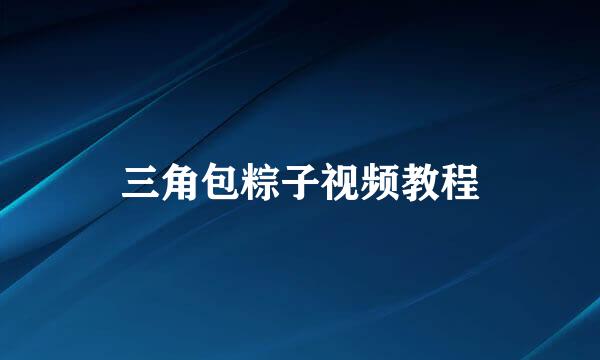 三角包粽子视频教程