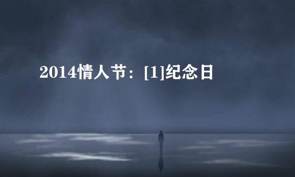 2014情人节：[1]纪念日
