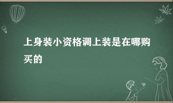 上身装小资格调上装是在哪购买的