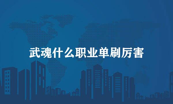 武魂什么职业单刷厉害