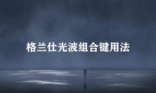 格兰仕光波组合键用法