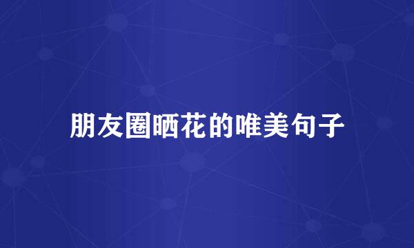 朋友圈晒花的唯美句子