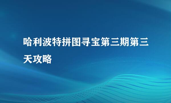 哈利波特拼图寻宝第三期第三天攻略