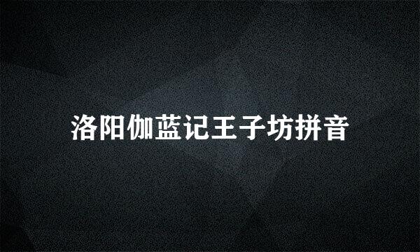 洛阳伽蓝记王子坊拼音