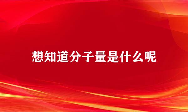 想知道分子量是什么呢