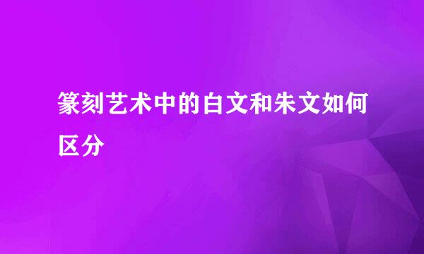 篆刻艺术中的白文和朱文如何区分
