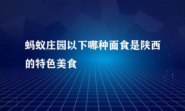 蚂蚁庄园以下哪种面食是陕西的特色美食