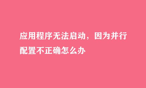 应用程序无法启动，因为并行配置不正确怎么办