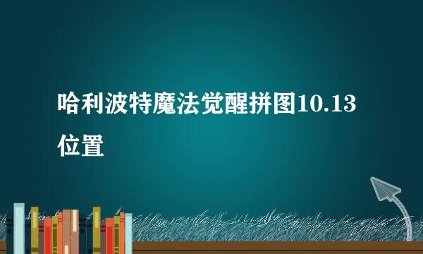 哈利波特魔法觉醒拼图10.13位置